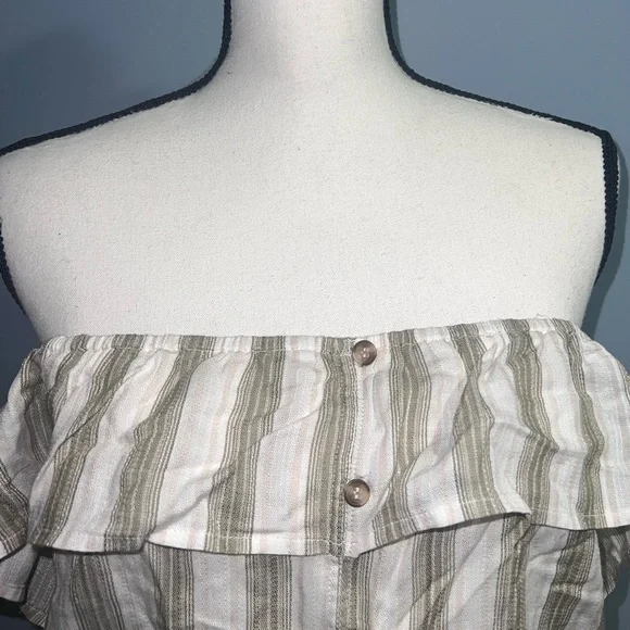 Becsel- Striped off the shoulder top - Picture 2 of 7